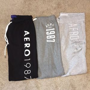 Three pairs of Aeropostale sweatpants